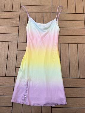 Olivia Rubin rainbow mini silk blend dress